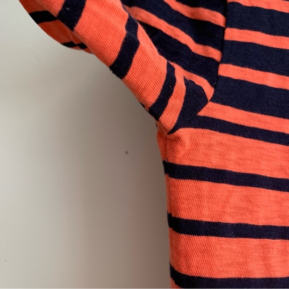 J. Crew Painter Tee Boatneck Orange and Navy Stripe Long Sleeve Size Small - Picture 4 of 7